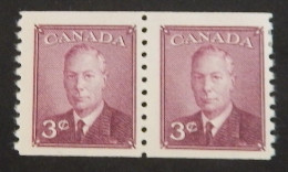 CANADA  PAIRE DE 2 X YT 238aA NEUF**/*  GEORGE VI  ANNÉES 1949/1951 DENTELE VERTICALE  9.5 - Unused Stamps