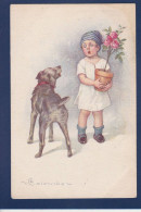 CPA Colombo Art Déco Illustrateur Italien Enfants Chien Dog écrite 642-3 - Colombo, E.