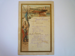 2023 - 2758  Très Joli  MENU De 1898  PAQUEBOT  " ERNEST SIMONS "  1ère Classe  XXX - Menus