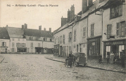 45 - LOIRET - ARTENAY - Place Du Marché - Animation Devant Café De L'agriculture - Superbe - 10532 - Artenay