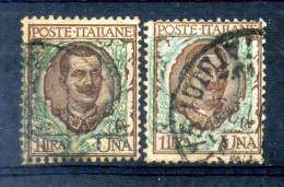 Regno Varietà - 1901 "Floreale" 1 Lira SS.77 Ornato Leggermente Spostato X2 - Andere & Zonder Classificatie