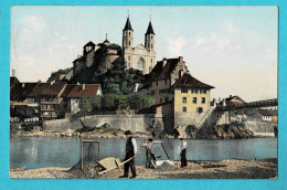* Aarburg (Aargau - Schweiz - La Suisse) * (Rathe Fehlmann Basel, Nr 9014) Ouvriers, Canal, Quai, église, Pont, Old - Aarburg