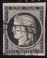 France N°3a - Noir Sur Blanc - Oblitéré - TB - 1849-1850 Cérès