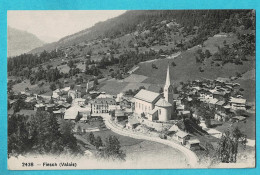 * Fiesch (Wallis - Schweiz - La Suisse) * (Phototypie Co Neuchatel, Nr 2438) église, Church, Kirche, Panorama - Fiesch