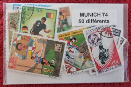 FOOTBALL Coupe Du Monde Munich 1974. Lot De  50 Timbres Poste Tous Différents - 1974 – West Germany