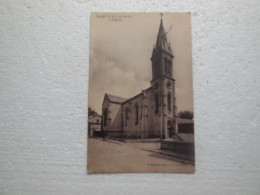 Bray-et-Lû L'église 1917, G.MENUEL, Marcophilie Convoyeur Gasny à Vernon..CP13 - Bray-et-Lû