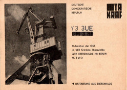 G6496 - Eberswalde Hafen VEB Kran Bau Klubstation GST - QSL Amateurfunkerkarte Radio Funkerkarte - Verlag DDR - Radio