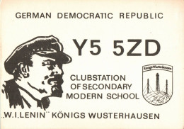 G6498 - Königs Wusterhausen - Lenin Schule Club - QSL Amateurfunkerkarte Radio Funkerkarte - Verlag DDR - Radio