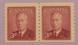 CANADA PAIRE DE 2 X YT 238aA NEUF**MNH " GEORGE VI "ANNÉES 1949/1951 DENTELE VERTICALE 9.5 - Neufs