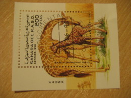 SAHARA OCCIDENTAL R.A.S.D. 1996 Cancel Bloc Giraffa Camelopardali Reticulata Giraffe Giraffes Spain Morocco - Jirafas