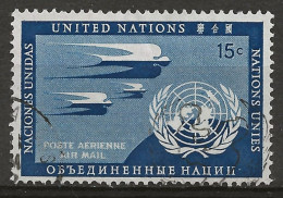 NATIONS-UNIES - NEW-YORK: Obl., PA N° YT 3, TB - Luftpost