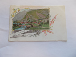 SOUVENIR DE LA SUISSE  TRES BELLE ILLUSTRATION CHEMIN DE FER ST GOTHARD AMSTEG  COLORISER - Steg