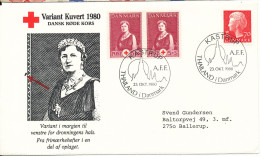 Denmark Cover RED CROSS Thailand In Denmark 23-10-80 With RED CROSS Stamps ERROR On 1 Of The Stamps Shown On The Cachet) - Storia Postale