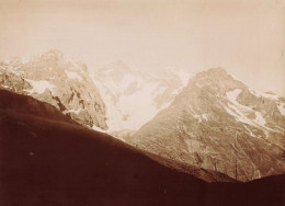 La Meije , Hautes Alpes & Isère * Vue Du Lautaret * Grande Photo Albuminée Circa 1900 Format 23x17cm - Andere & Zonder Classificatie