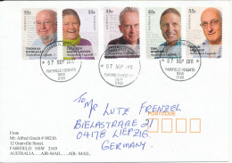 Australia Cover Sent Air Mail To Germany 7-9-2011 Australian Legends - Covers & Documents