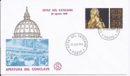 VATICAN N° 638 S/L. DU 25.8.78    1° JOUR - Lettres & Documents