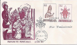 VATICAN N° 384/385 S/L. DU 16.10.63   1° JOUR - Lettres & Documents