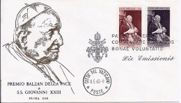 VATICAN N° 378/379 S/L. DU 8.5.63   1° JOUR - Cartas & Documentos