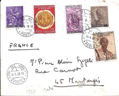 VATICAN N° 441/442/467/463/468 S/L. DU 16.4.68 POUR LA FRANCE - Storia Postale