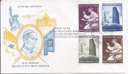 VATICAN N° 434/435/436/437 S/L. DU 4.10.65   1° JOUR - Covers & Documents