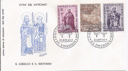 VATICAN N° 387/388/389 S/L. DU 22.11.63   1° JOUR - Cartas & Documentos