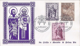 VATICAN N° 387/388/389 S/L. DU 22.11.63   1° JOUR - Cartas & Documentos