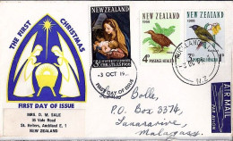 Nlle ZELANDE N° 440/438/439 S/L. DE AUCKLAND/3.10.66 POUR MADAGASCAR - Cartas & Documentos