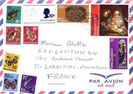 Nlle ZELANDE N° 508/15/16/17/18/19/29/39/49/48 S/L. DE AUCKLAND/5.12.71 POUR LA FRANCE - Cartas & Documentos