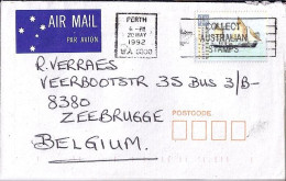 AUSTRALIE N° 1235 SUR L. DE PERTH/20.5.92 POUR LA BELGIQUE - Covers & Documents