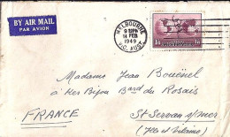 AUSTRALIE N° PA 5 S/L. DE MELBOURNE/14.2.49 POUR LA FRANCE - Storia Postale