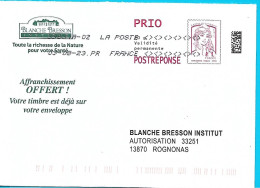 PostRéponse Lettre Prioritaire Marianne Ciappa Phil@poste Blanche Bresson Institut Rognonas Bouches Du Rhône Toshiba - Listos Para Enviar: Respuesta /Ciappa-Kavena