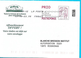 PostRéponse Lettre Prioritaire Marianne Ciappa Phil@poste Blanche Bresson Institut Rognonas Bouches Du Rhône Toshiba - Prêts-à-poster:Answer/Ciappa-Kavena