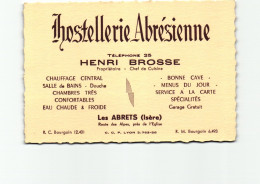 38 - Carte Publicitaire Les Abrets - Hostellerie Abrésienne - Henri Brosse (12 X 8 Cm) - Les Abrets