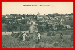 * SERGINES - Vue Générale - Moisson Dans Les Champs - Animée - 1912 - Sergines