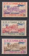 TUNISIE - 1930 - Poste Aérienne PA N°YT. 10 à 12 - Série Complète - Neuf* / MH VF - Poste Aérienne