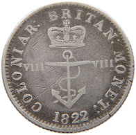 BRITISH WEST INDIES 1/8 DOLLAR 1822 George IV. (1820-1830) #t111 1247 - West Indies