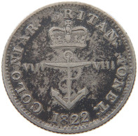 BRITISH WEST INDIES 1/8 DOLLAR 1822 George IV. (1820-1830) #t111 1231 - Antilles