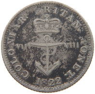 BRITISH WEST INDIES 1/8 DOLLAR 1822 George IV. (1820-1830) #t111 1231 - West Indies