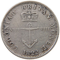 BRITISH WEST INDIES 1/8 DOLLAR 1822 George IV. (1820-1830) #t111 1243 - West Indies