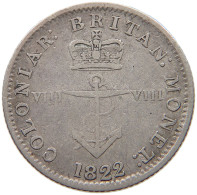 BRITISH WEST INDIES 1/8 DOLLAR 1822 George IV. (1820-1830) #t111 1221 - Antille