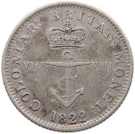 BRITISH WEST INDIES 1/8 DOLLAR 1822 George IV. (1820-1830) #t111 1217 - Antillen