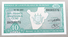 BURUNDI 10 FRANCS   #alb051 1505 - Burundi