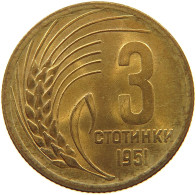 BULGARIA 3 STOTINKI 1951  #a021 0201 - Bulgarie