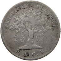 COSTA RICA 25 CENTAVOS 1875 RARE #t063 0267 - Costa Rica