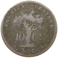 COSTA RICA 10 CENTAVOS 1875 DIE BREAK #t064 0231 - Costa Rica