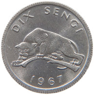 CONGO 10 SENGI 1967  #c030 0217 - Congo (Rép. Démocratique, 1964-70)