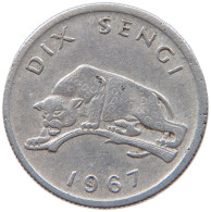 CONGO 10 SENGI 1967  #s029 0097 - Congo (República Democrática 1964-70)