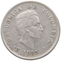 COLOMBIA 20 CENTAVOS 1933 DOUBLE STRUCK DATE #t133 0215 - Colombia