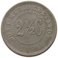 COLOMBIA 2 1/2 CENTAVOS 1881  #s037 0329 - Colombia