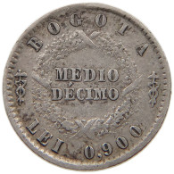 COLOMBIA 1/2 MEDIO DECIMO 1854 NUEVA GRANADA #t135 0079 - Colombie